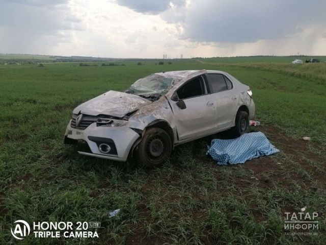 В Татарстане погиб водитель перевернувшейся иномарки