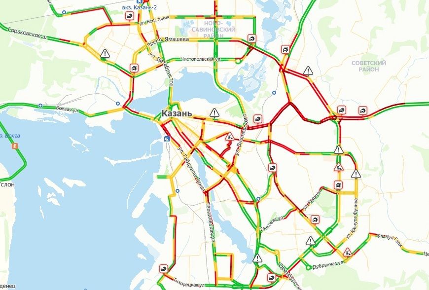 Казань пробки сейчас онлайн карта смотреть онлайн