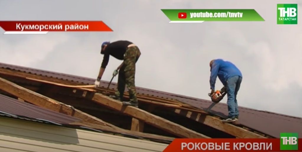 В Кукморском районе Татарстана прошел сильный ураган - видео