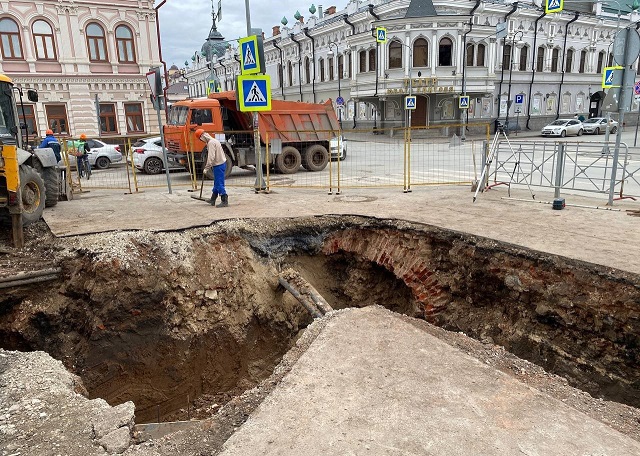 В центре Казани раскопали часть бывшей церкви Вознесения Господня