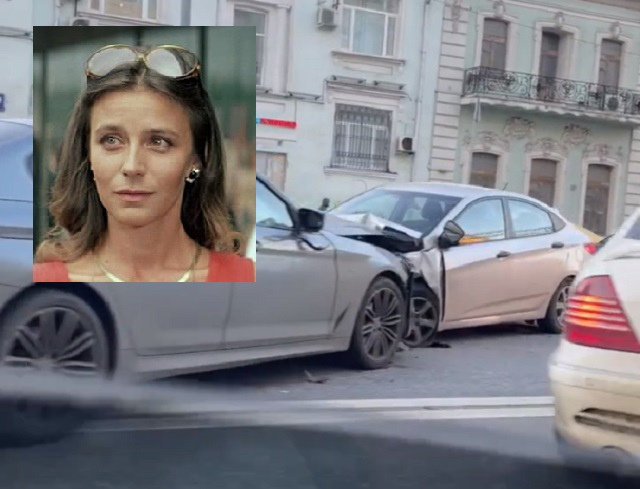 Появилось видео аварии, в которой пострадала актриса Елена Сафонова