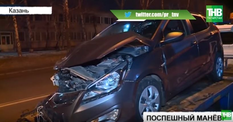 В Казани столкнулись Hyundai и Lexus, пострадал один человек (ВИДЕО)