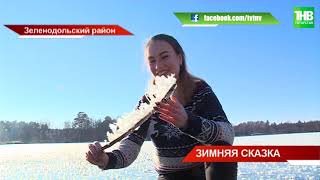 На озёрах Татарстана расцвели поляны ледяных цветов
