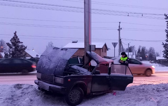 В Татарстане 22-летний водитель «Жигулей» угробил пассажира, влетев в столб