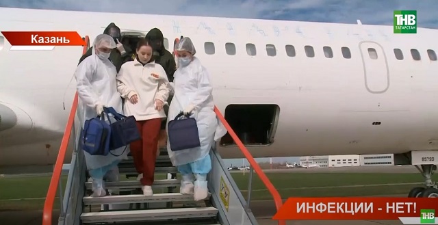 Масштабные учения: в казанском аэропорту приземлился самолет с больным холерой