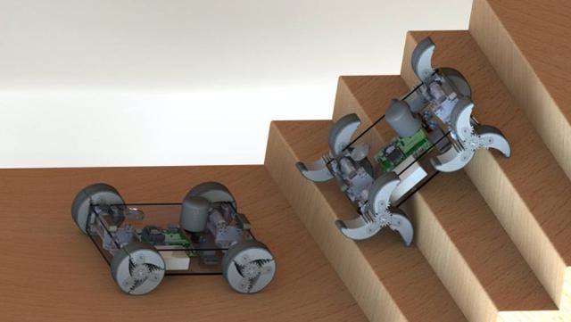 Создан робот, колеса которого могут становиться ногами