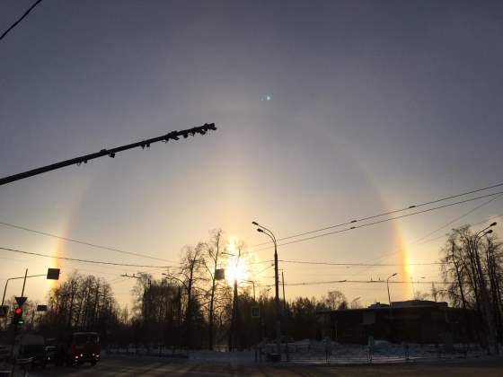 Из-за мороза в небе над Казанью стало появляться редкое оптическое явление