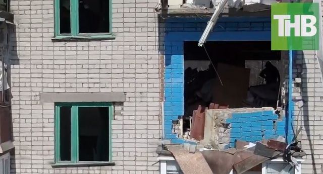 Видео с квадрокоптера: место взрыва газа в жилом доме в Зеленодольске