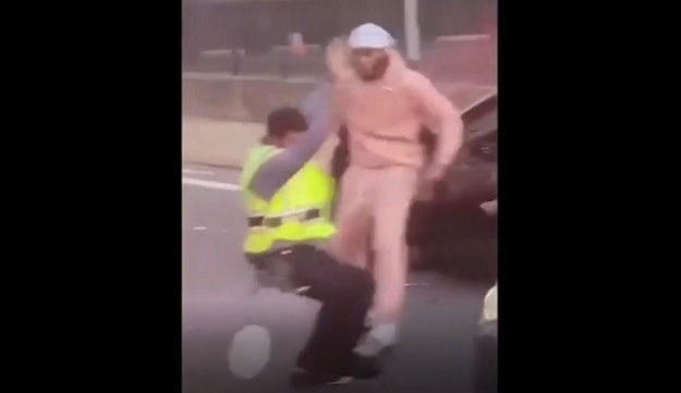 Разъяренный автомобилист отлупил полицейских и скрылся — видео
